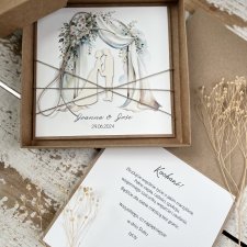 Ręcznie robiona kartka personalizowana na ślub z pudełkiem