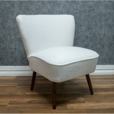 Fotel koktajlowy bouclé, lata 50.