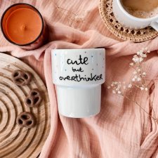 CUTE BUT OVERTHINKER ręcznie malowany kubek barowy 350ML