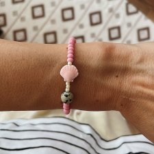bransoletka na gumce SEASHELL pink