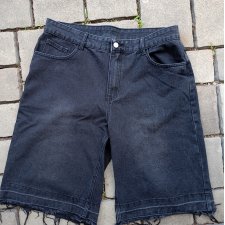 Jeansowe czarne spodnie spodenki XL