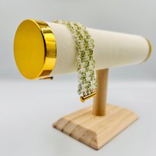 Bransoletka zielonozłota handmade z koralików SuperDuo :)