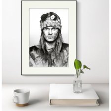 PLAKAT - AXL ROSE - SERIA IKONY (A3) - wykonany z oryginalnego rysunku, prezent, dla niej niego