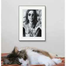 PLAKAT - OZZY OSBOURNE - SERIA IKONY (A3) - wykonany z oryginalnego rysunku, prezent, dla niej niego