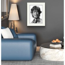 PLAKAT - MICK JAGGER - SERIA IKONY (A3) - wykonany z oryginalnego rysunku, prezent, dla niej niego