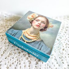 Pudełko drewniane - Czekoladki i perły
