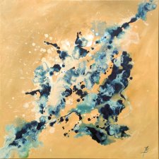 POCZĄTEK I 80x80 cm Akryl na płótnie Duży obraz Abstrakcja do salonu