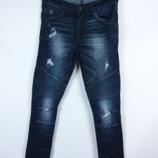 DML Skinny Fit spodnie jeans bikery dziury 32 / 30