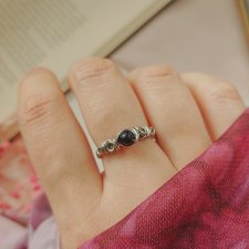 Pierścionek Noc Kairu regulowany stal chirurgiczna handmade