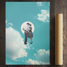 Plakat minimalistyczny - Zakochana para ( 50x70 cm )