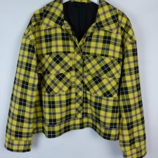 Monki krótka kurtka oversize krata / L