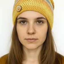 Kolorowa czapka wiosenna przejściowa cienka all season S/M