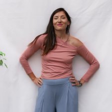 Asymetryczny longsleeve z bawelny organicznej
