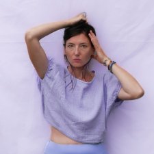 Nietoperz top bluzka - lniany muslin