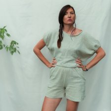Nietoperz top bluzka - lniany muslin