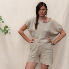 Nietoperz top bluzka - lniany muslin