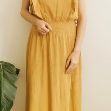 Musztardowa sukienka maxi  38/40