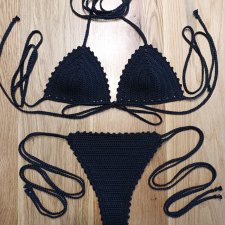 Bikini szydełkowe czarne S