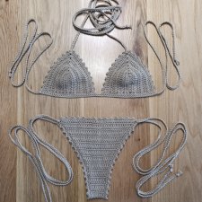 Bikini szydełkowe beżowe XS