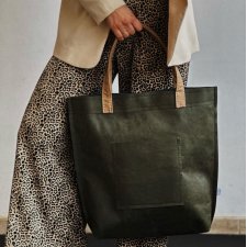 Torba Mr.m Vintage green skóra naturalna/uszy kremowe
