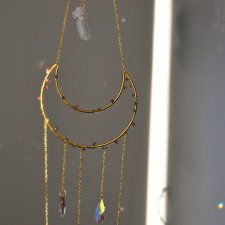 Magiczny łapacz słońca z kryształem górskim | Zawieszka do okna