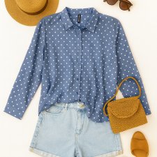 H&M Wiskoza Koszula w Groszki