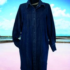COS szmizjerka jeansowa płaszcz jeansowy sukienka koszulowa granatowy denim – rozmiar M-2XL