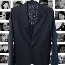 Dolce & Gabbana Jednorzędowa marynarka męska blazer ciemno szara wełna – rozmiar 50 Jednorzędowa marynarka męska blazer DOLCE & GABBANA Made in Italy.