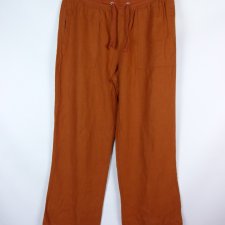 Marks & Spencer proste rude spodnie len wiskoza 14 / 42