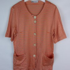 by Domina bluzka krótkie rękawy guziki vintage / 48 - XL