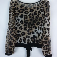 River Island szyfonowa bluzka panterka rękawy z otworami 18 / 44
