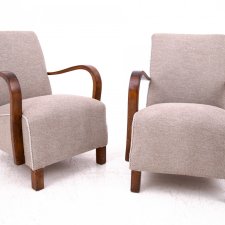 Para foteli Art Deco projektu J. Halabala z lat 30, Czechosłowacja. Po renowacji.