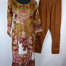tradycyjny strój hinduski salwar kameez Indie bawełna / S