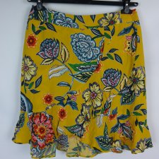 Papaya kopertowa letnia spódnica w kwiaty z falbanką 12 / 38
