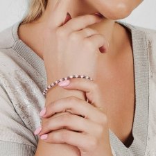 Delikatna bransoletka z muszlą wykończona srebrem a1081
