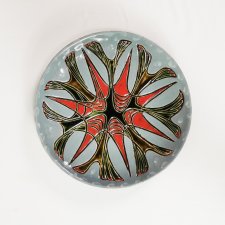 Dekoracyjny, ścienny, ceramiczny talerz, Kravsko, Czechosłowacja, lata 60