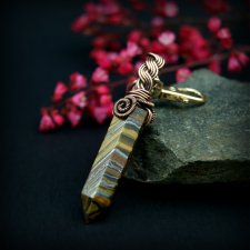 Brelok wire wrapping z tygrysim okiem