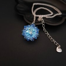 Niebieski Naszyjnik z Koralikami i Kryształkami - Biżuteria Handmade dla Modnych Kobiet