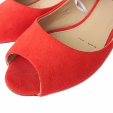 Buty na koturnie vintage peep toe Debenhams czółenka bez palców