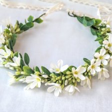 Zawilce i wiatr – romantyczny wianek ślubny, cottagecore, boho, ręcznie robiony