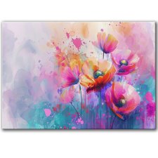 Obraz na płótnie - 100x70 cm - Energetyczne maki (1-0590)