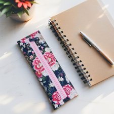 Piórnik organizer wodoodporny w kwiaty handmade OP02