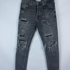 Zara skinny jeans spodnie dżins dziury / 40