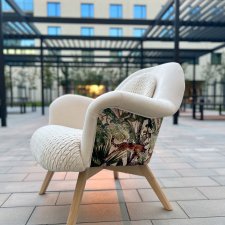 Fotel koktajlowy kubełkowy wypoczynkowy jungle kolorowy