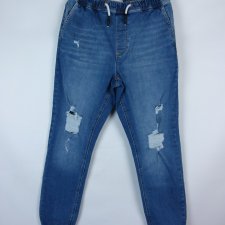 Denim Co. Cuffed Jogger spodnie dżins dziury / S