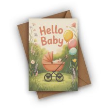 KARTKA Z OKAZJI NARODZIN DZIECKA - HELLO BABY