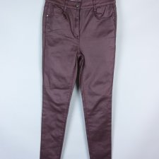 Next skinny high rise skinny woskowane spodnie burgund / 36