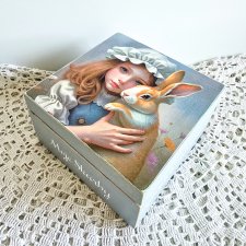 Pudełko drewniane - Kocham Cię Króliczku