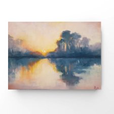 WIECZÓR NAD JEZIOREM -praca wykonana pastelami
