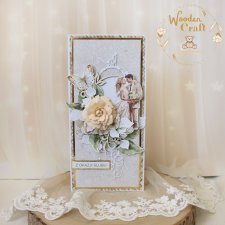 Romantyczna kartka ślubna, pamiątka ślubu "Rustic Love" GOTOWA
